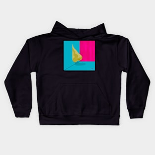 Golden Contemporary Abstract Nose Kids Hoodie